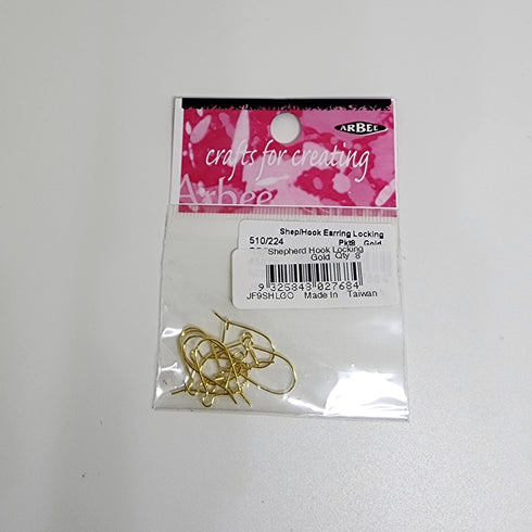 Gold Colour Shepherd Earring Hook with Locking